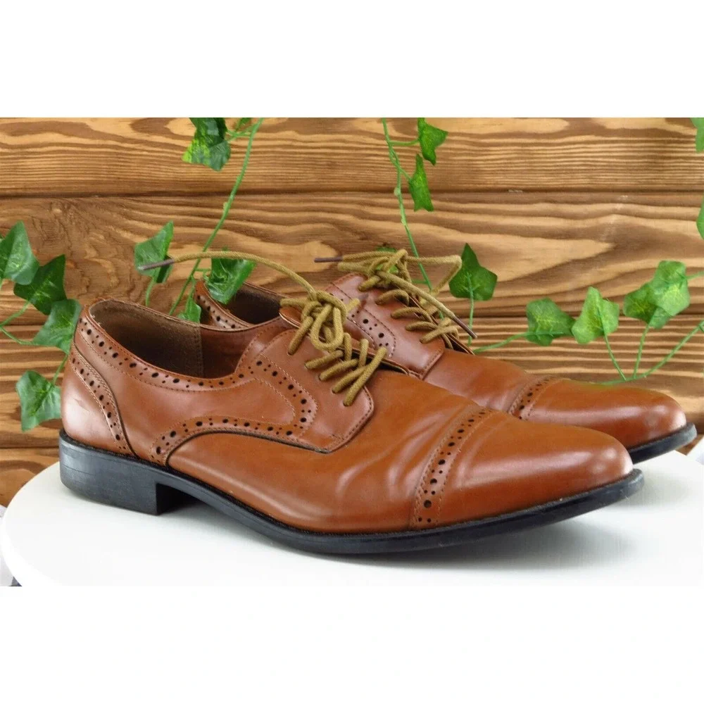 Nunn Bush Shoes Sz 10.5 M‎ Brown Derby Oxfords Synthetic Men